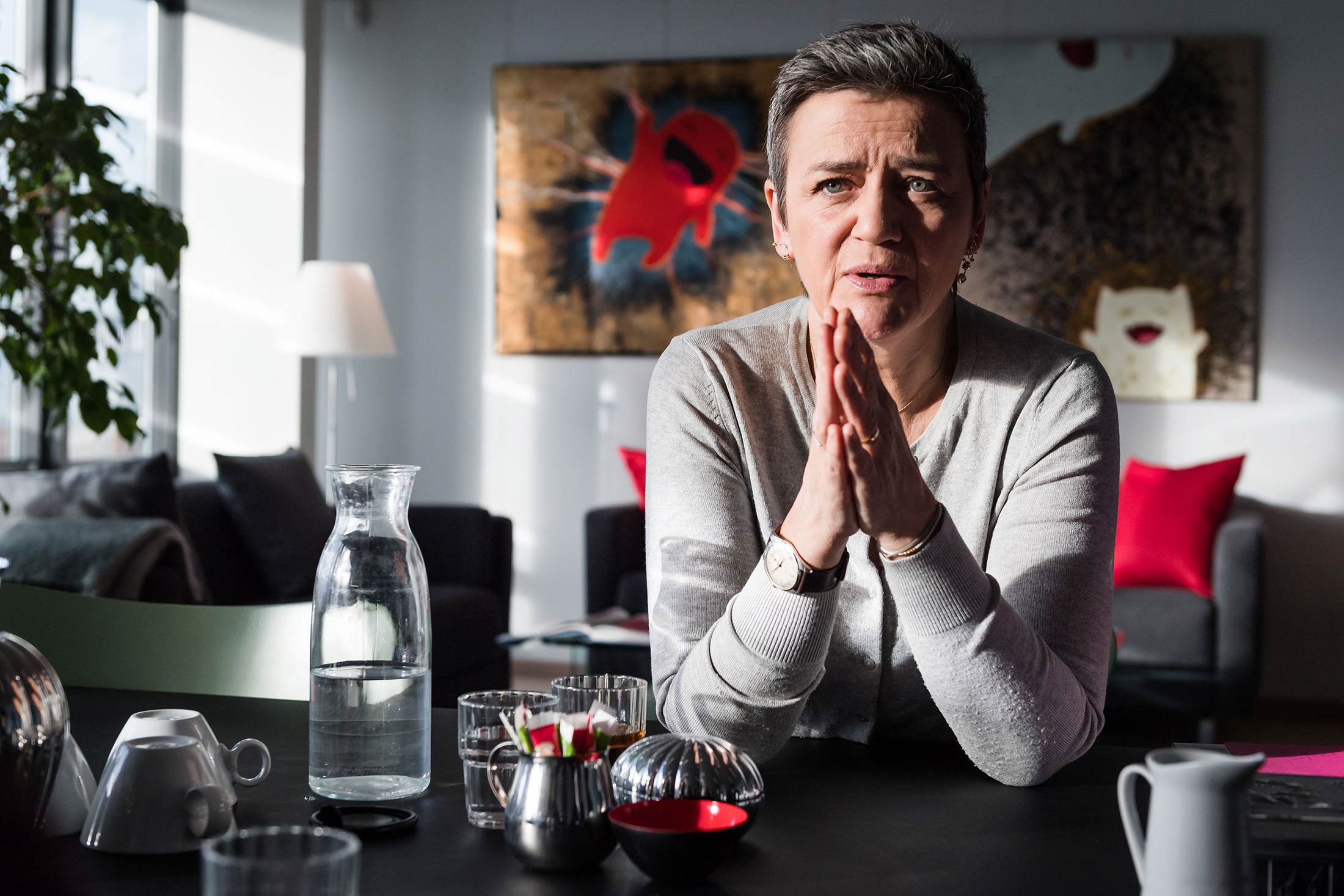 Margrethe Vestager during an interview in her Brussels office on Feb. 25.