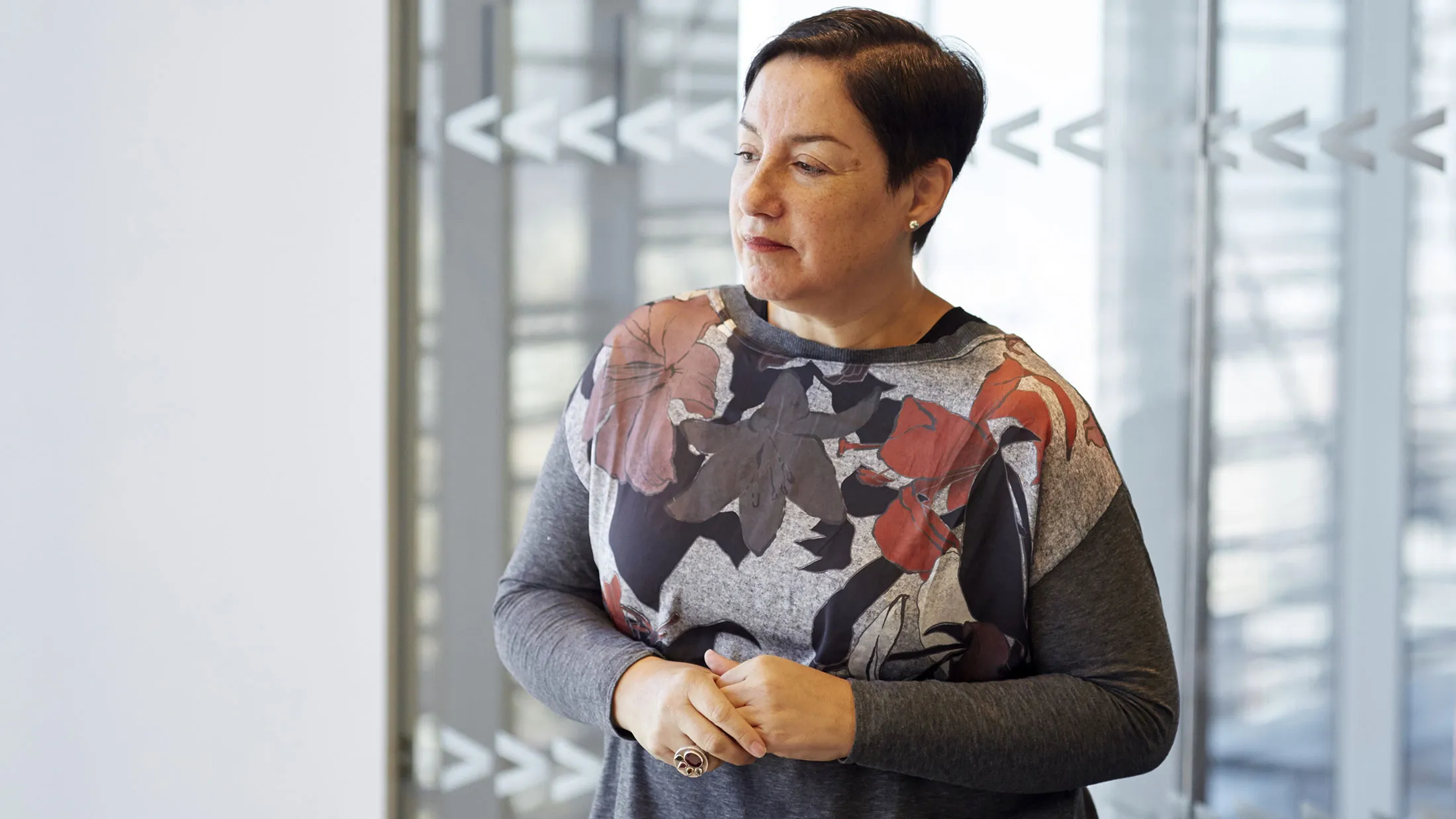 Beatriz Sanchez, a Chilean presidential candidate, stands for a photograph following an interview in Santiago on May 31, 2017.
