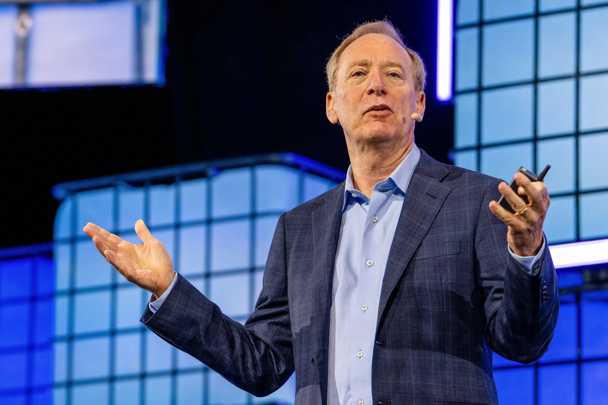 Microsoft Presiden Brad Smith speaks&nbsp;in Vancouver.