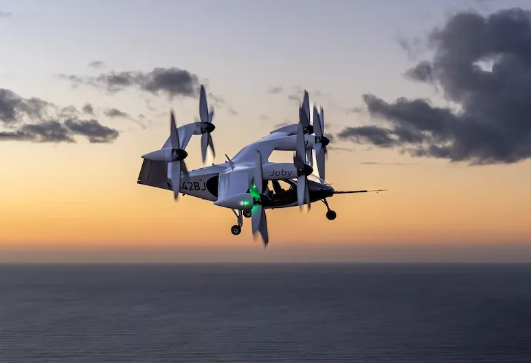 The six-rotor electric flying taxi made by Joby Aviation.