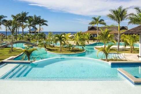 A pool with a view at the Cliff, in Negril.