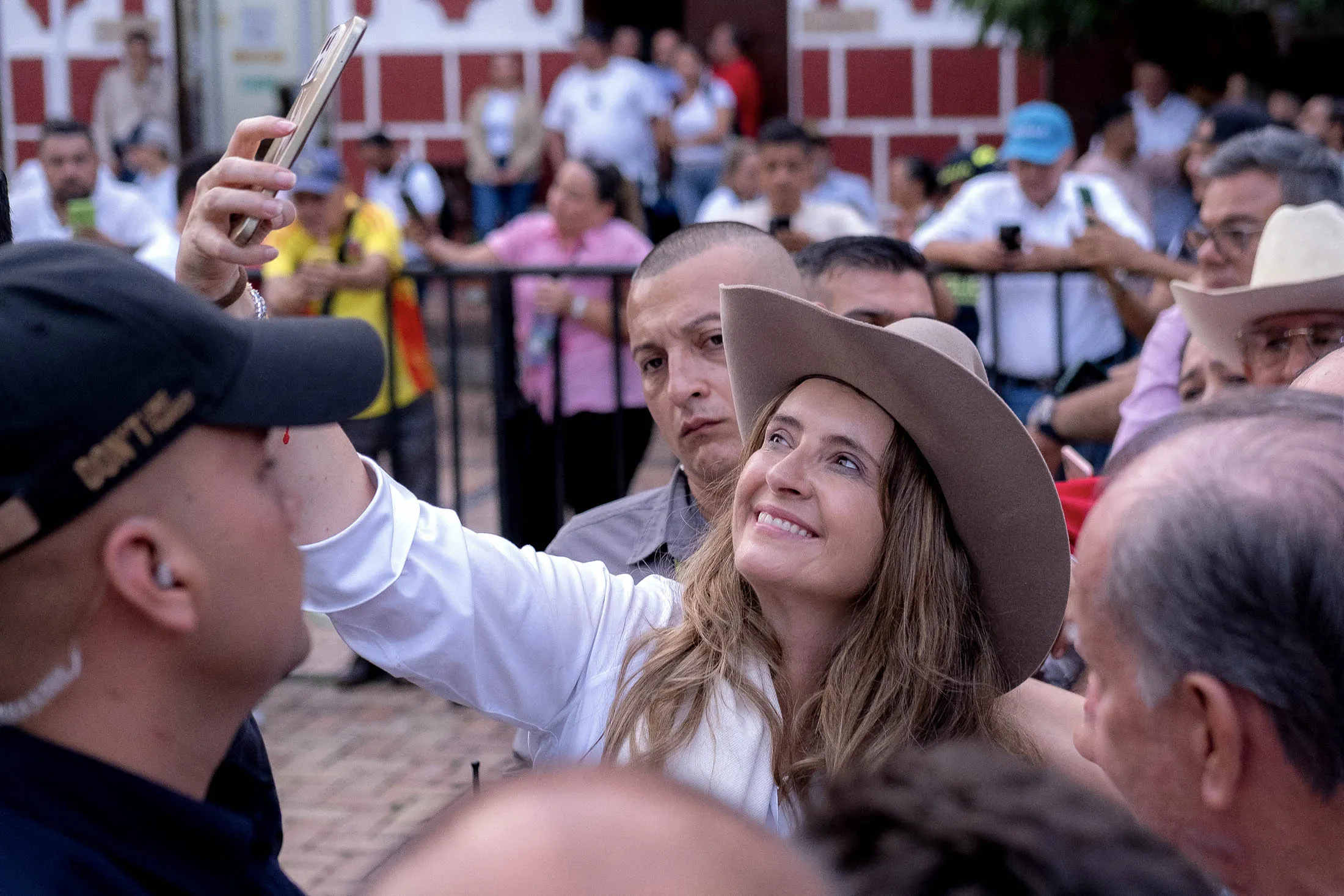 Colombian&nbsp;Presidential&nbsp;Candidate&nbsp;Paloma Valencia taking&nbsp;a selfie during a campaign rally in Villavicencio, Colombia on April 30.