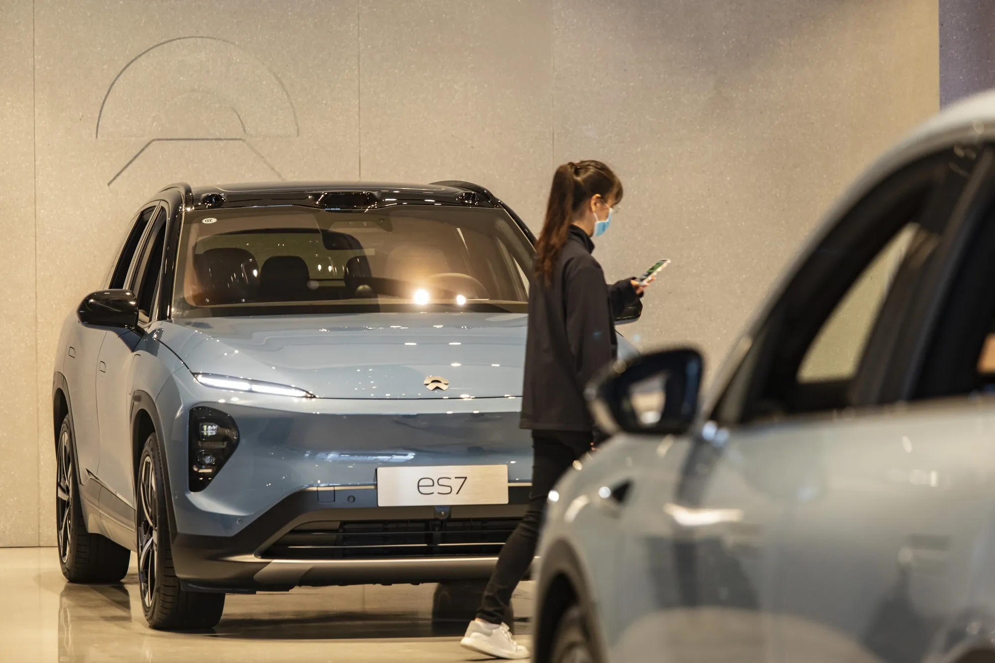 A Nio Inc. ES7 electric SUV at a showroom in Shanghai.