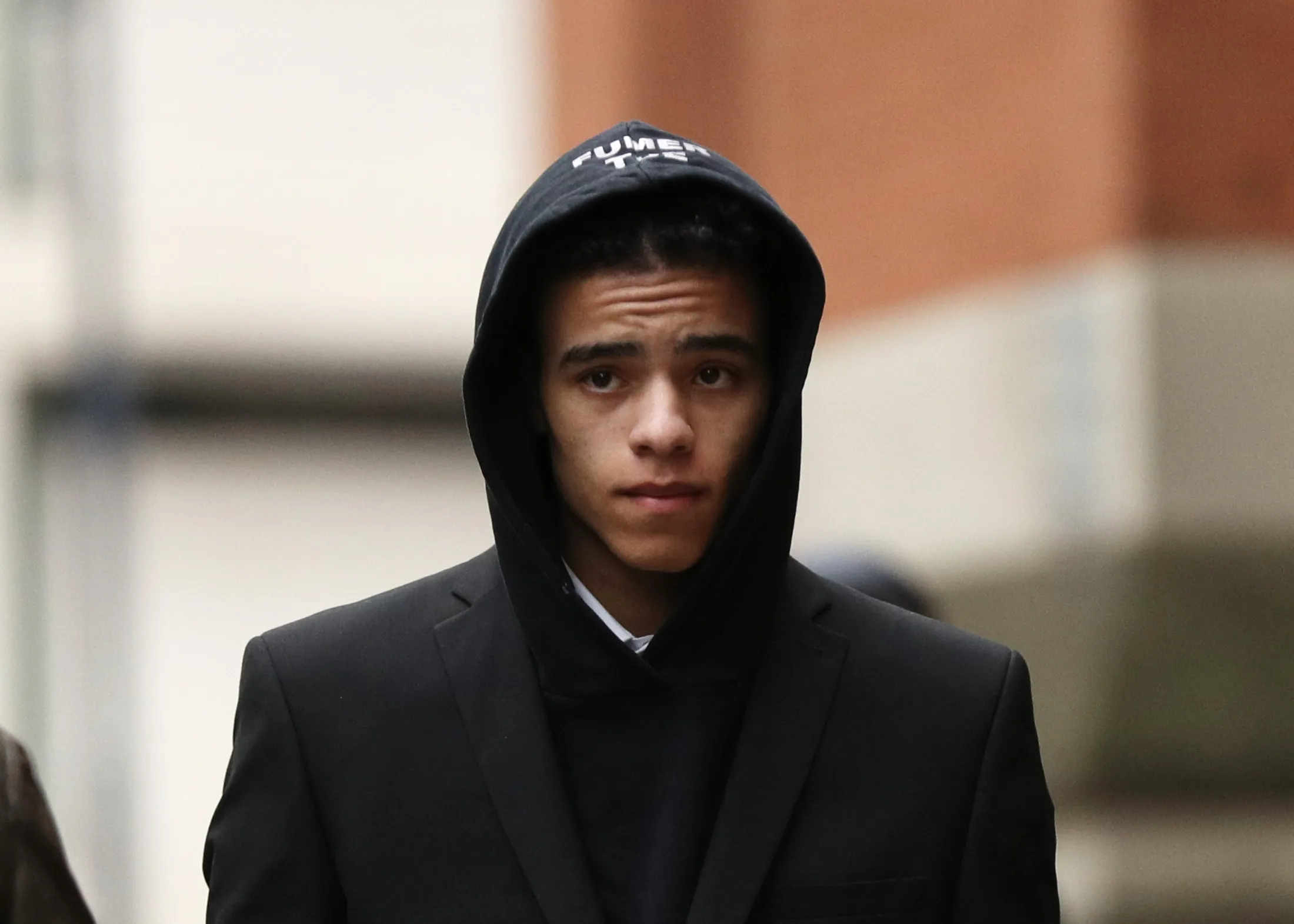 Mason Greenwood leaves Manchester’s Minshull Street Crown Court in 2022.