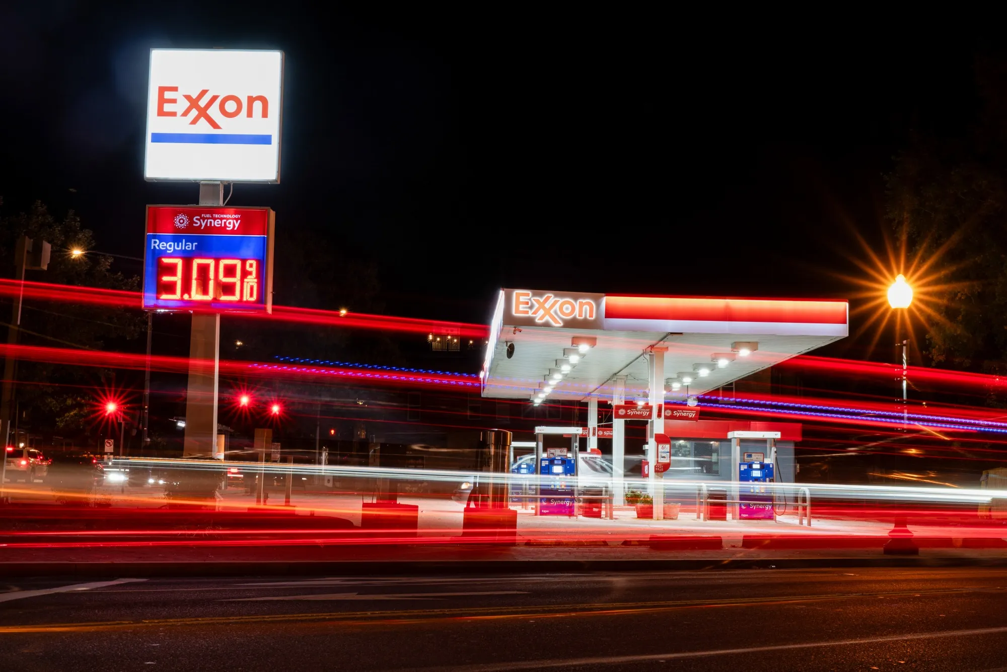 Estación de servicio de Exxon Mobil en Washington, DC.