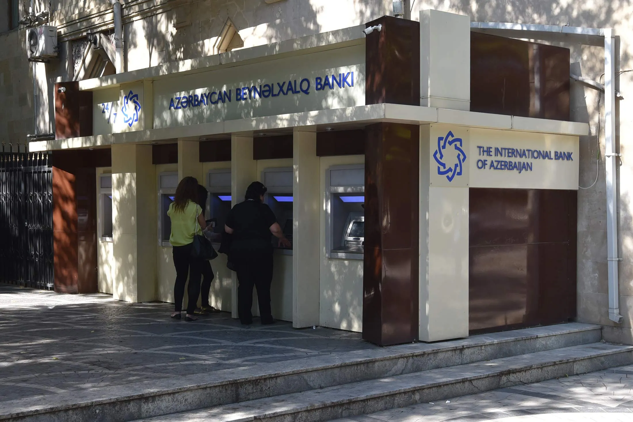 ATMs of the International bank of Azerbaijan in Baku.
