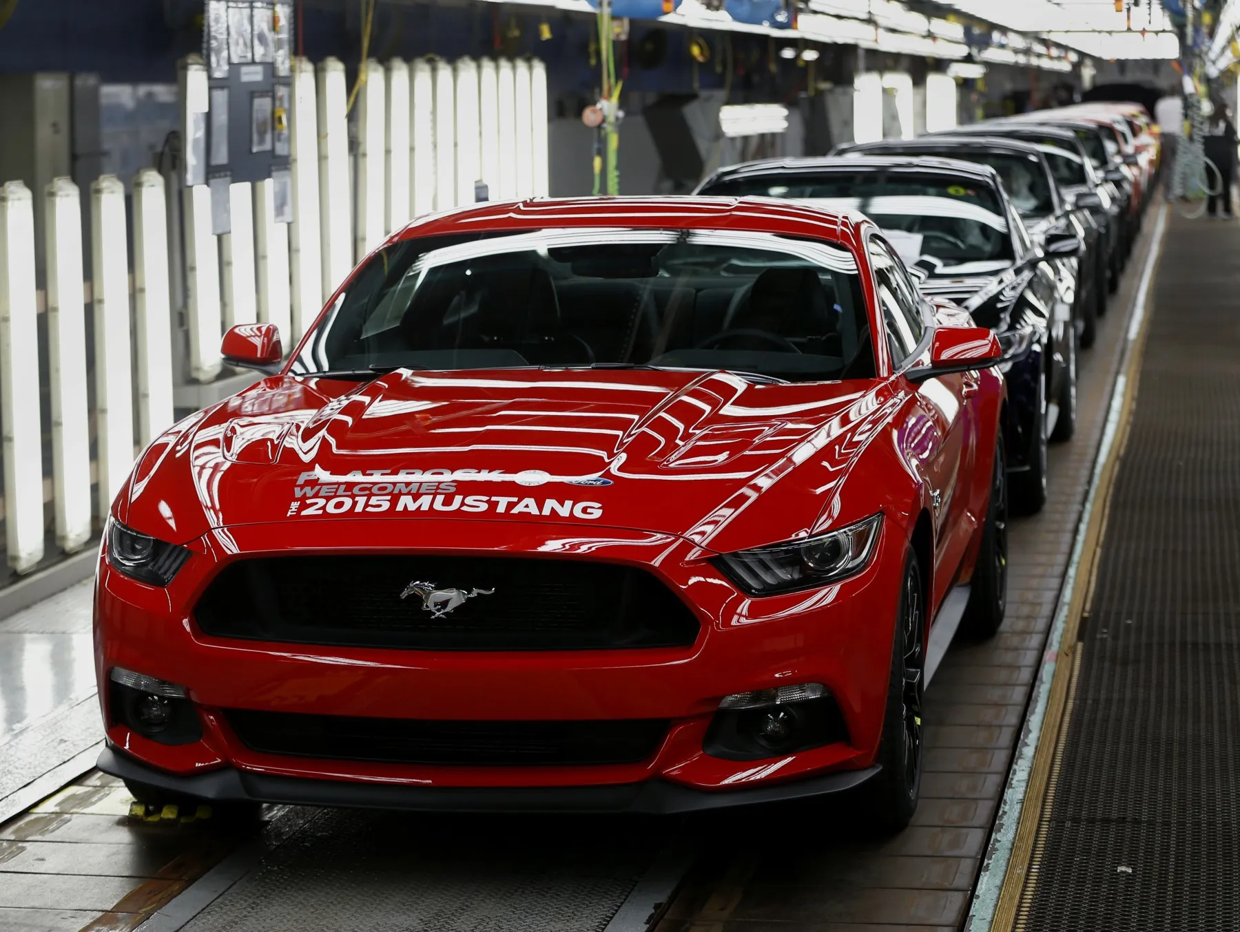 Ford Motor Co. Begins Production Of First Mustang To Be Sold Worldwide