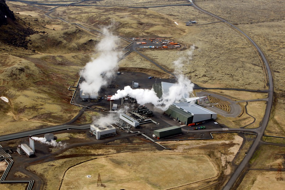 Geothermal energy, harnessed through stations such as Hellisheidi, near Reykjavik, accounts for about a quarter of Iceland's power.