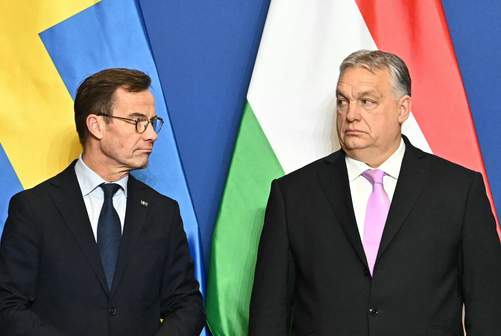 Ulf Kristersson and Viktor Orban&nbsp;