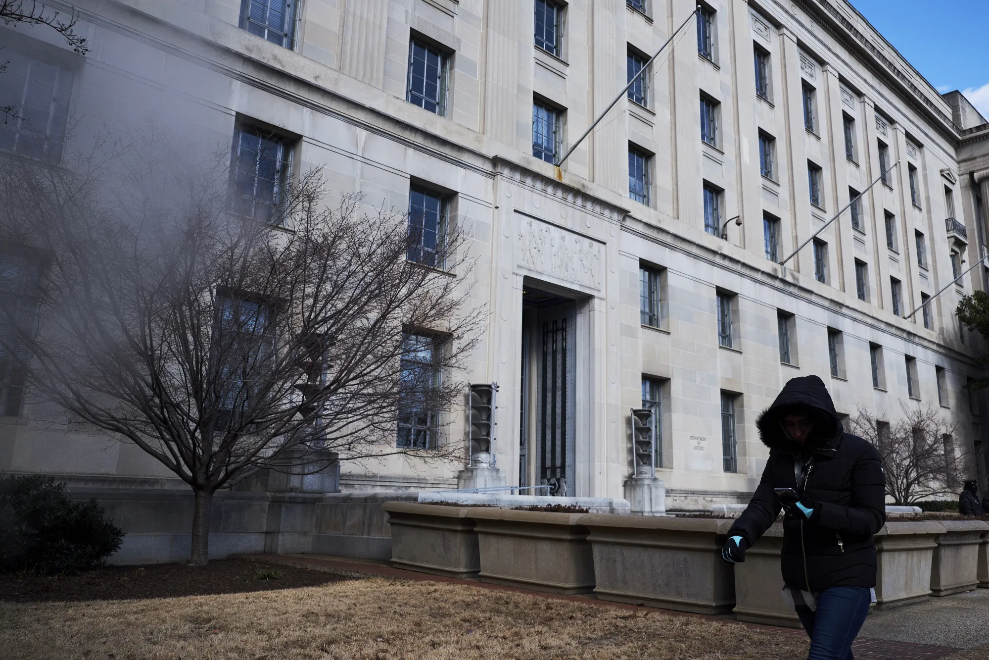 DOJ Headquarters As GOP Releases Memo On Russia's Involvement In The 2016 Presidential Race 