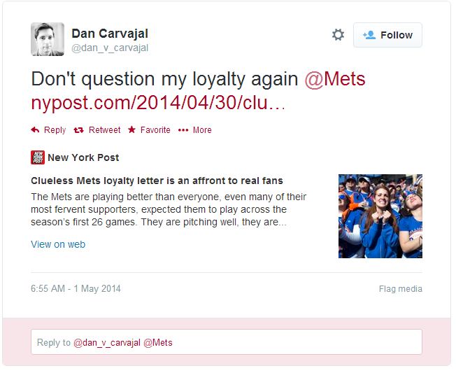 Clueless Mets loyalty letter is an affront to real fans