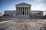 The U.S. Supreme Court during arguments on two federal coronavirus vaccine mandate measures in Washington, D.C., on&nbsp;Jan. 7.&nbsp;