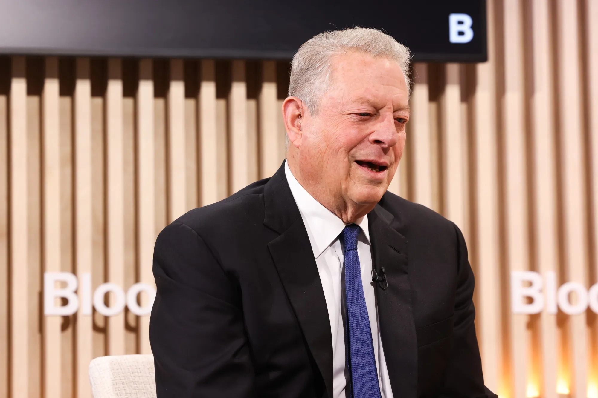 Al Gore, former US Vice President, at Bloomberg House during the World Economic Forum (WEF) in Davos, Switzerland, on Tuesday, Jan. 20, 2026. The annual Davos gathering of political leaders, top executives and celebrities runs from Jan. 19-23.