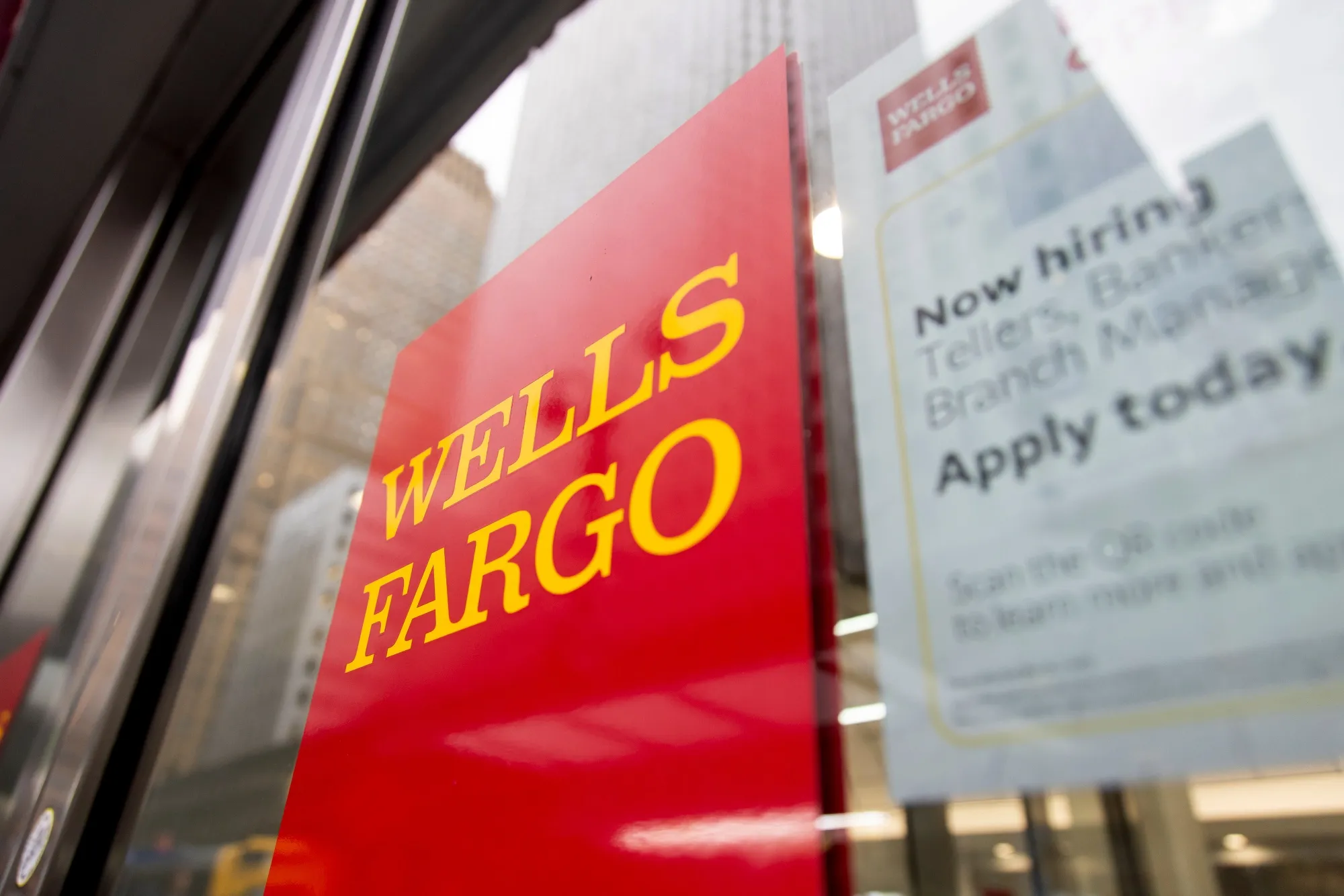 A Wells Fargo bank branch in New York.