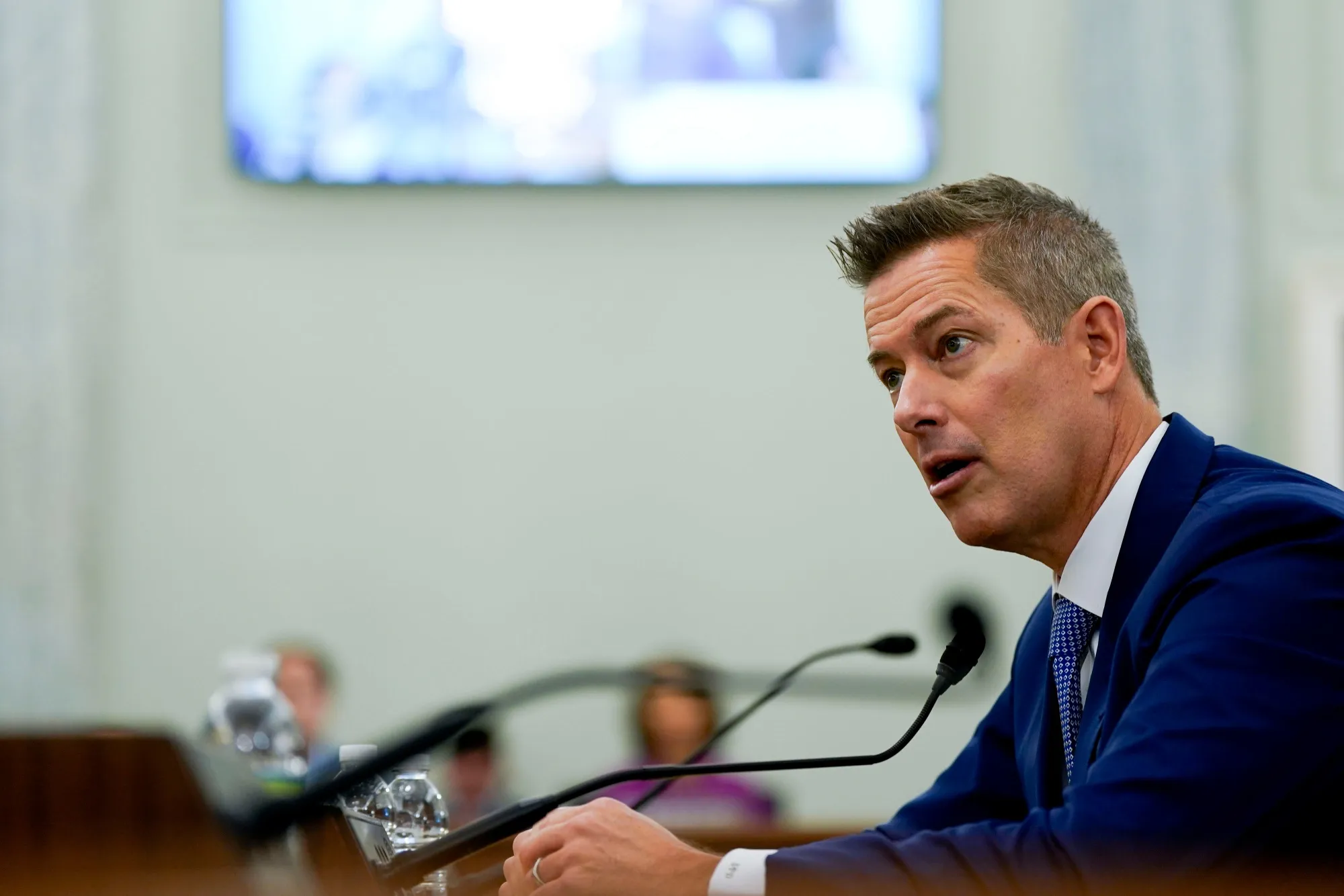 Sean Duffy during a Senate Commerce, Science, and Transportation Committee confirmation hearing on Jan. 15.