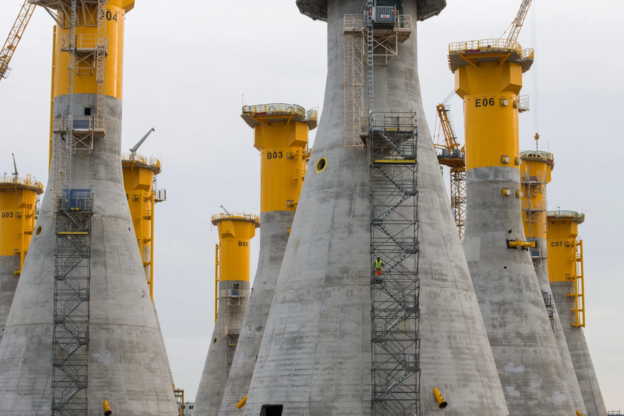 Fundamente für Windkraftanlagen im Bau.