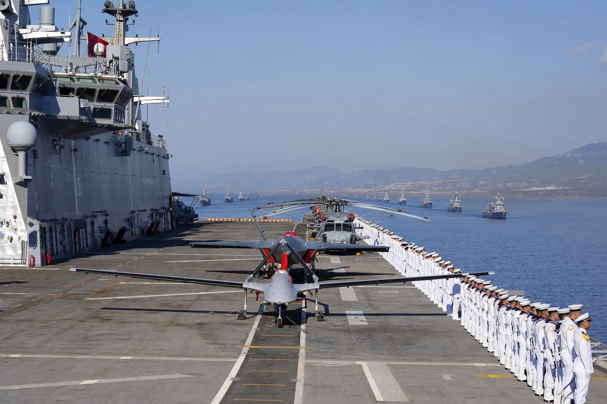 A navy parade in Kyrenia, Northern Cyprus, in July 2024 to mark the 50th anniversary of Turkey’s takeover.