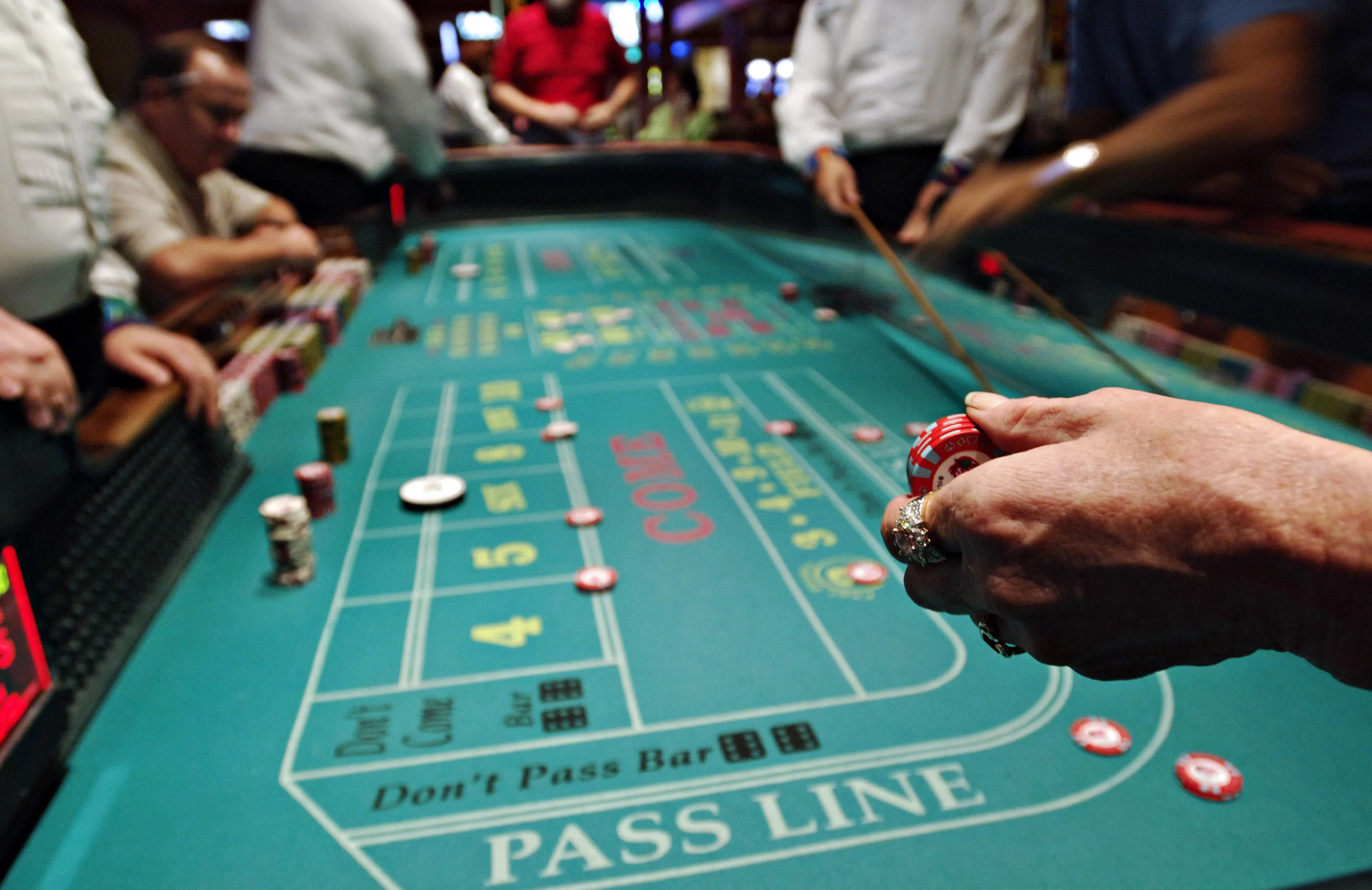 A craps table in the Isle of Capri casino in Biloxi, Mississippi, Thursday, August 10, 2006.
