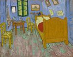 The Bedroom, 1889, by Vincent van Gogh, is on loan to the DIA exhibit from the Art Institute of Chicago.