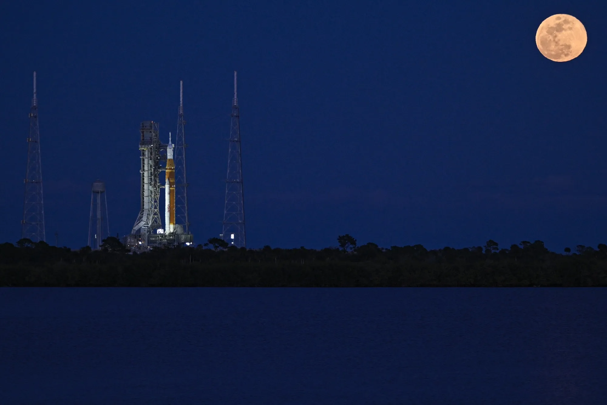 The Artemis II mission at Launch Pad 39B at the Kennedy Space Center in Cape Canaveral, Florida, on February 1.