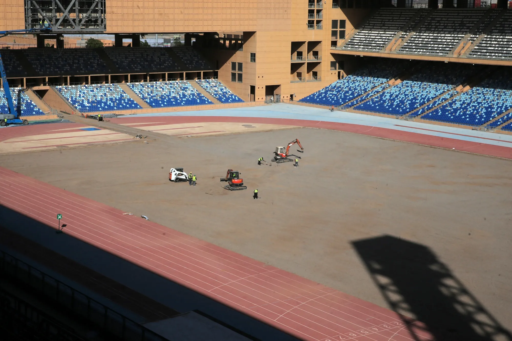 Construction work at the Marrakesh Stadium.