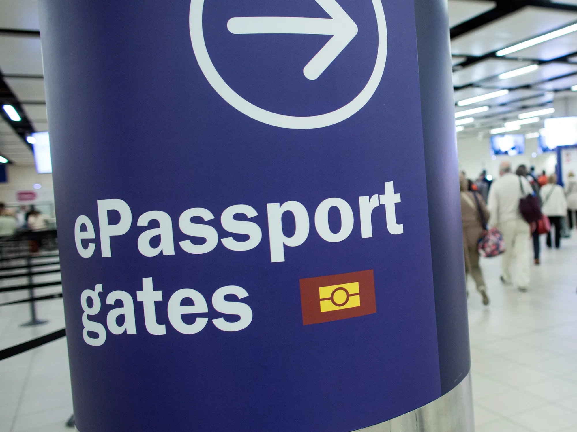 Passport control at Gatwick Airport