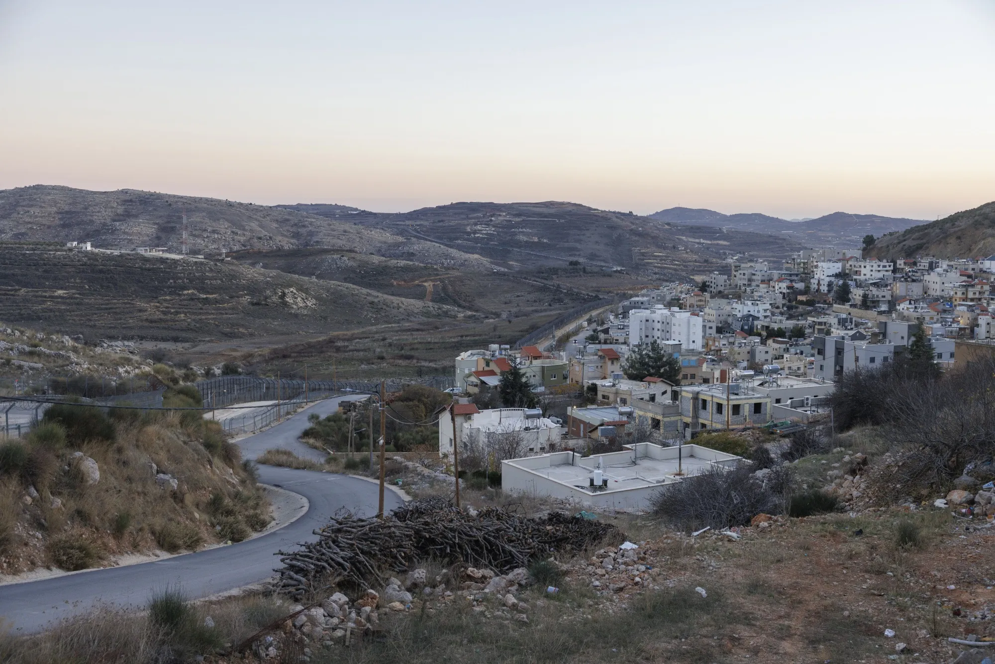 A border fence along the Syria-Israel buffer zone near Majdal Shams in the Golan Heights, on Dec. 19.
