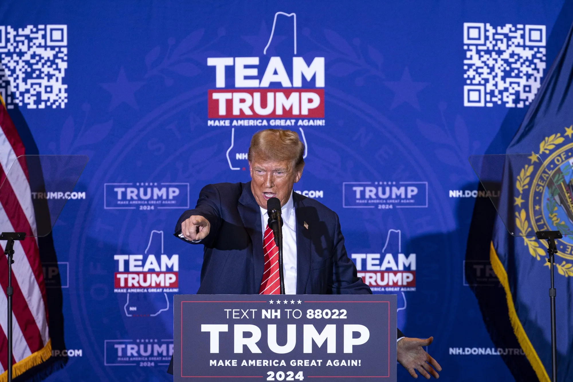 Donald Trump during a campaign event in Concord on Jan. 19.