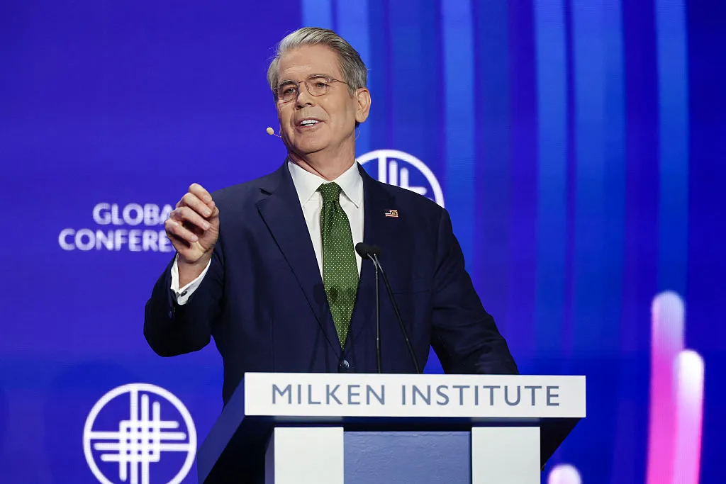 Scott Bessent speaks at the Milken Institute Global Conference on May 5, 2025.&nbsp;
