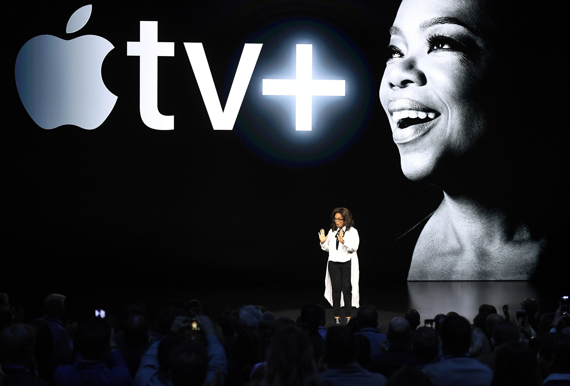 Oprah Winfrey at an Apple event at the Steve Jobs Theater in Cupertino, California.