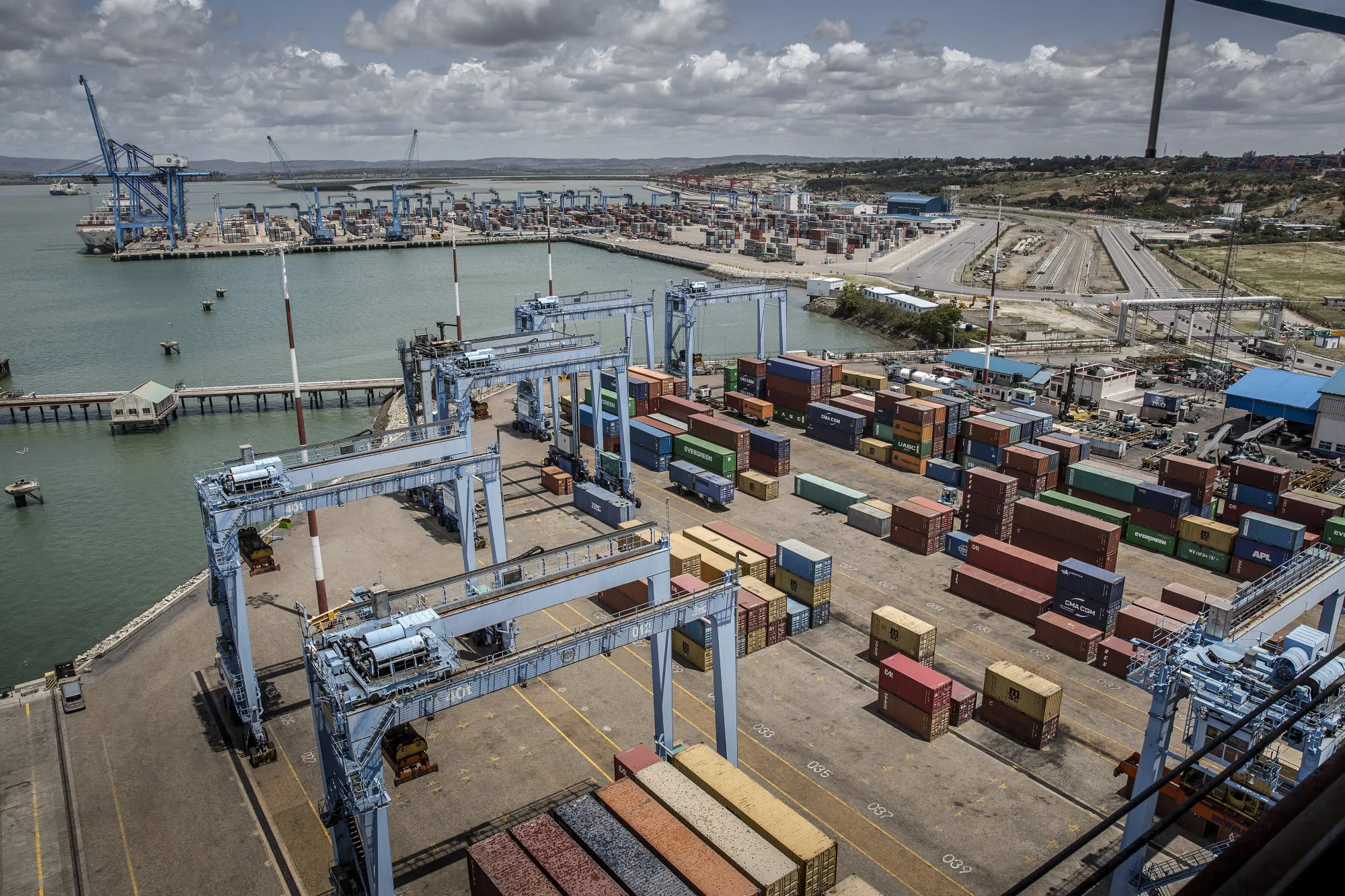 The port of Mombasa in Kenya.