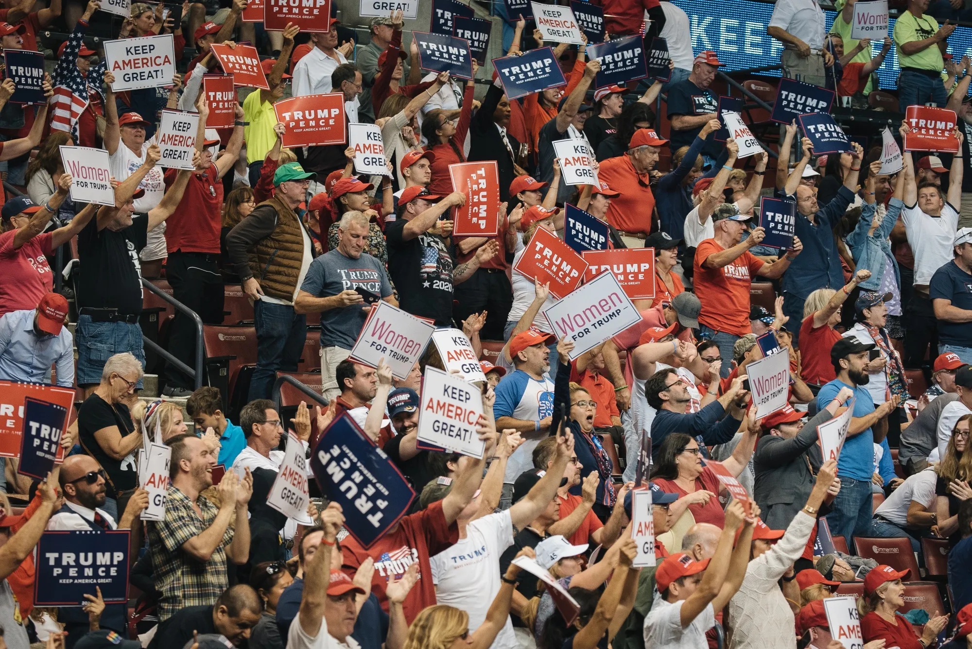 Attendees cheer during a Trump 'Homecoming' rally in Sunrise, Florida, on Nov. 26, 2019.&nbsp;