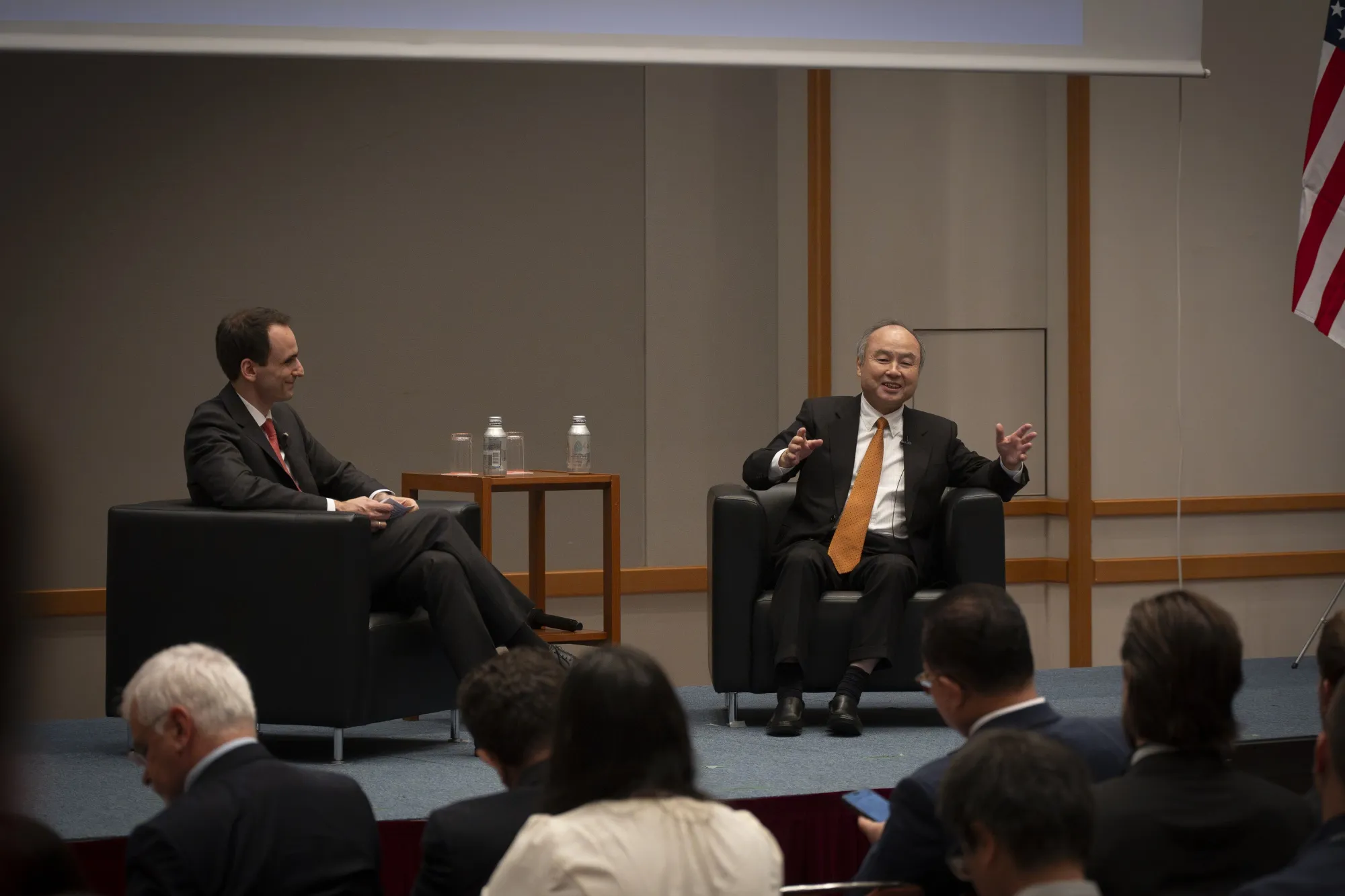 Masayoshi Son with Michael Kratsios in Kyoto on Oct. 4.