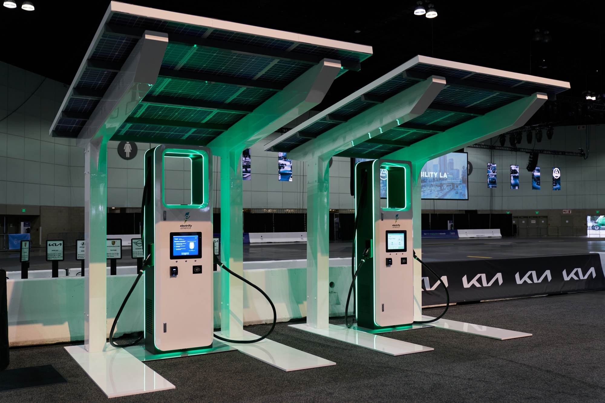 Electrify America EV charging stations on display at AutoMobility LA in November.