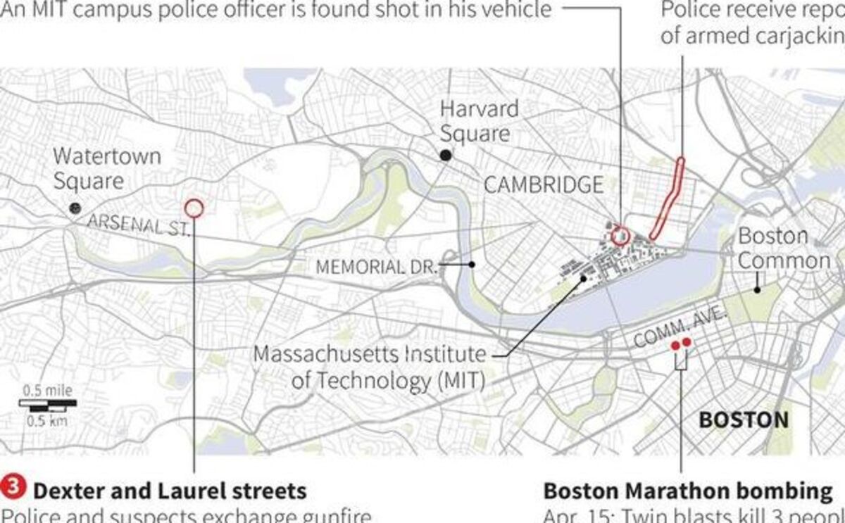 The Geography of the Boston Marathon Manhunt - Bloomberg