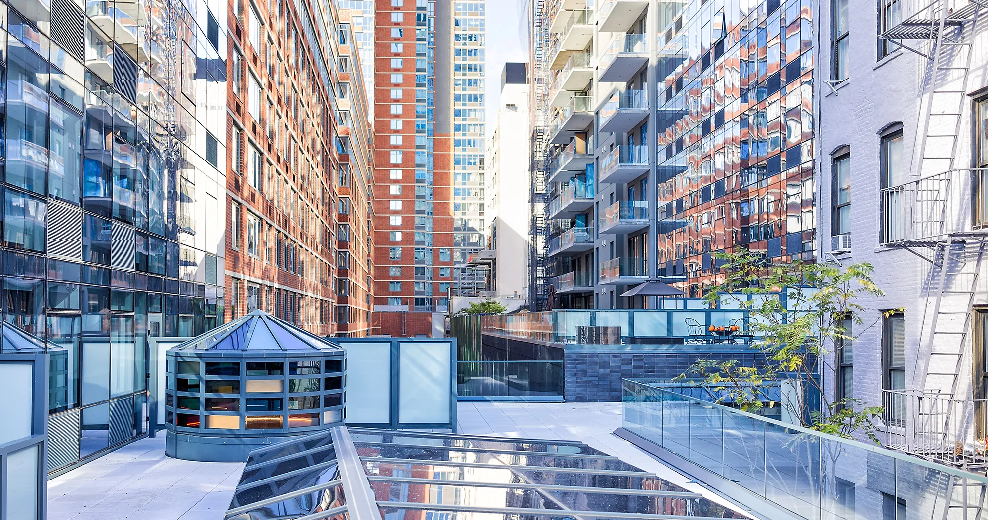 Apartment buildings in the Chelsea neighborhood of Manhattan.