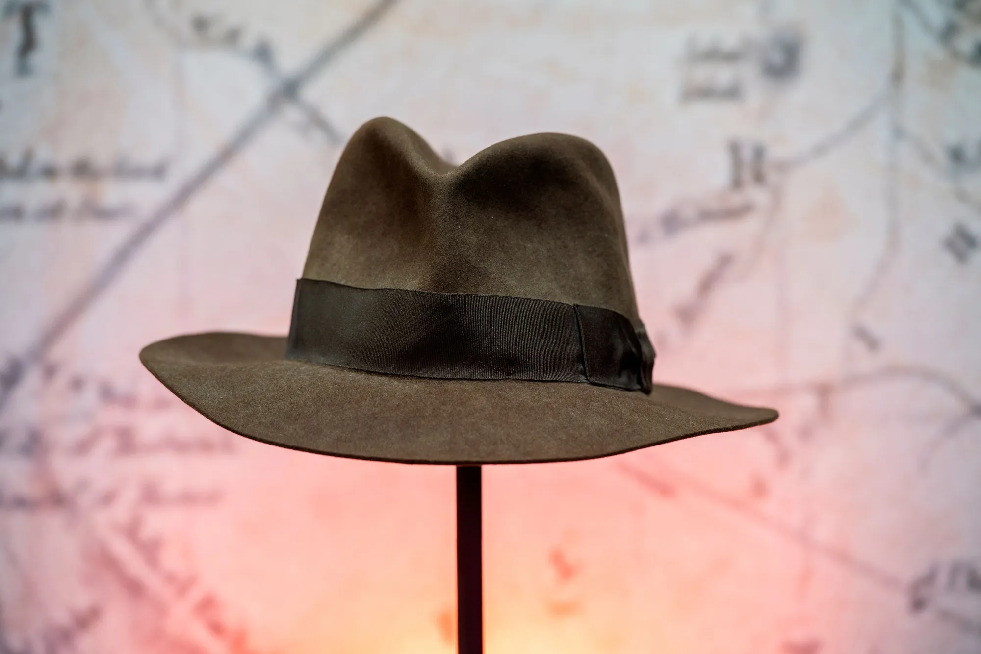 Harrison Ford's Indiana Jones' fedora hat from the movie "Indiana Jones &amp; the Temple of Doom."&nbsp;