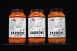 Carbone’s first three bottled sauce flavors are arrabbiata, marinara, and tomato basil.
