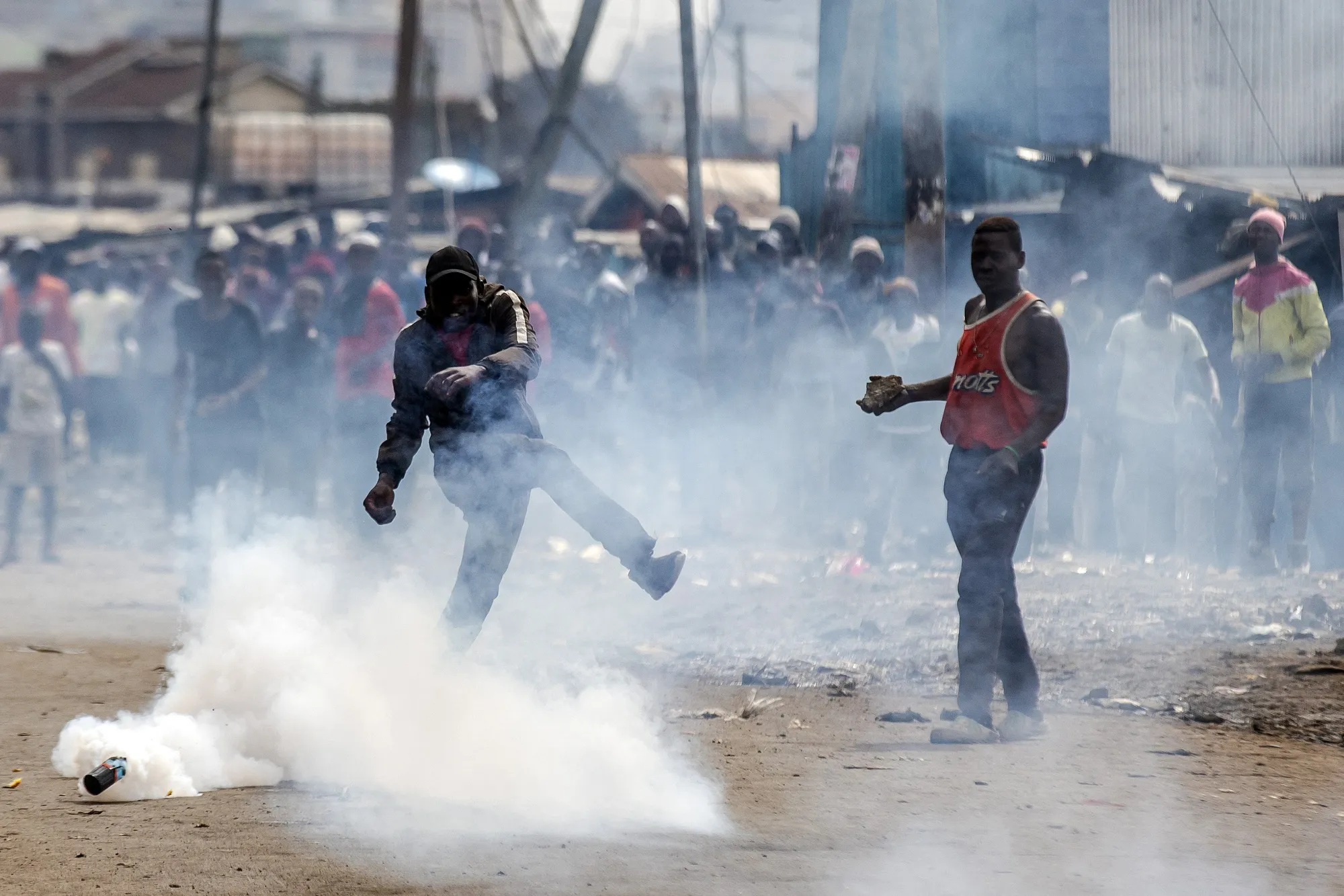 Opposition supporters&nbsp;during demonstrations in Nairobi, on July 12.