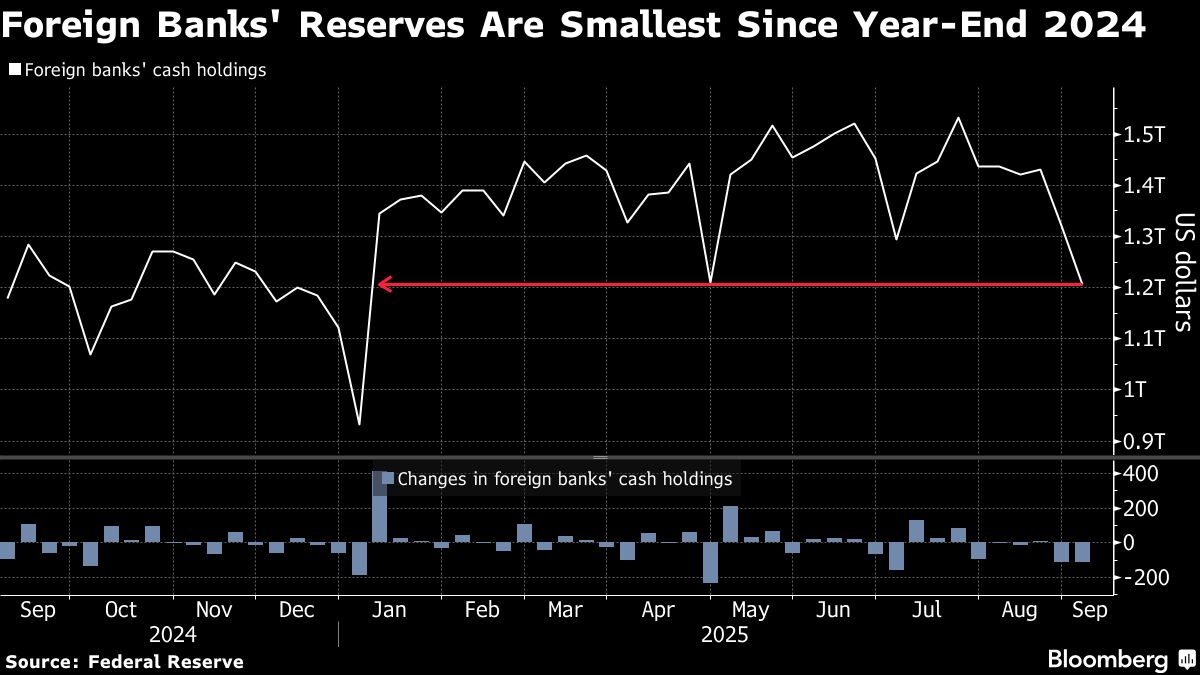 Non-US Banks’ Cash Buffer Drops, Revealing Dwindling Reserves