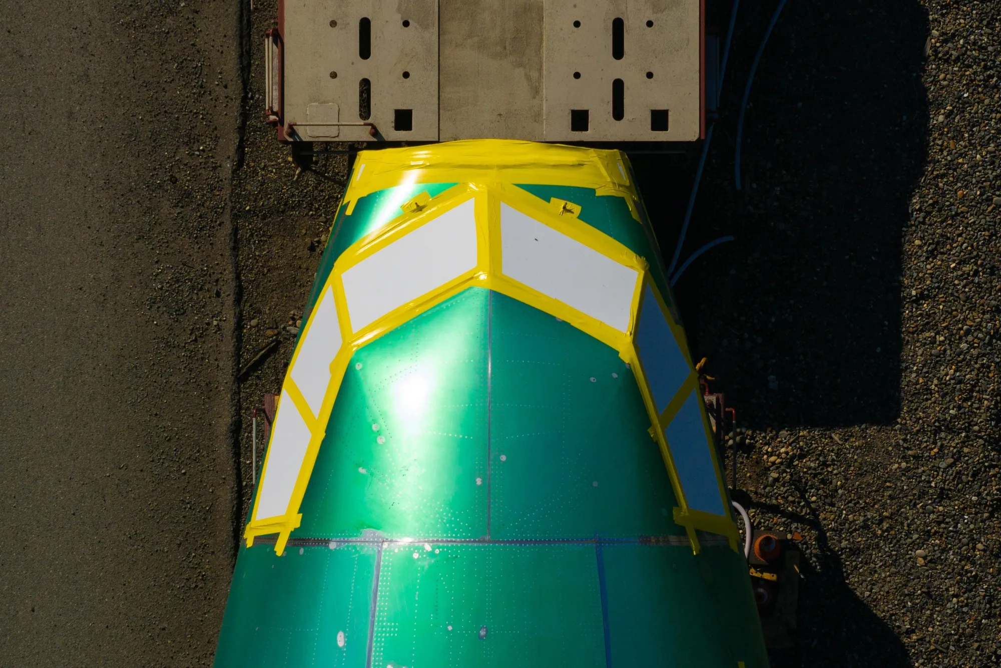 A Boeing 737 fuselage on a railcar in Seattle in October.&nbsp;