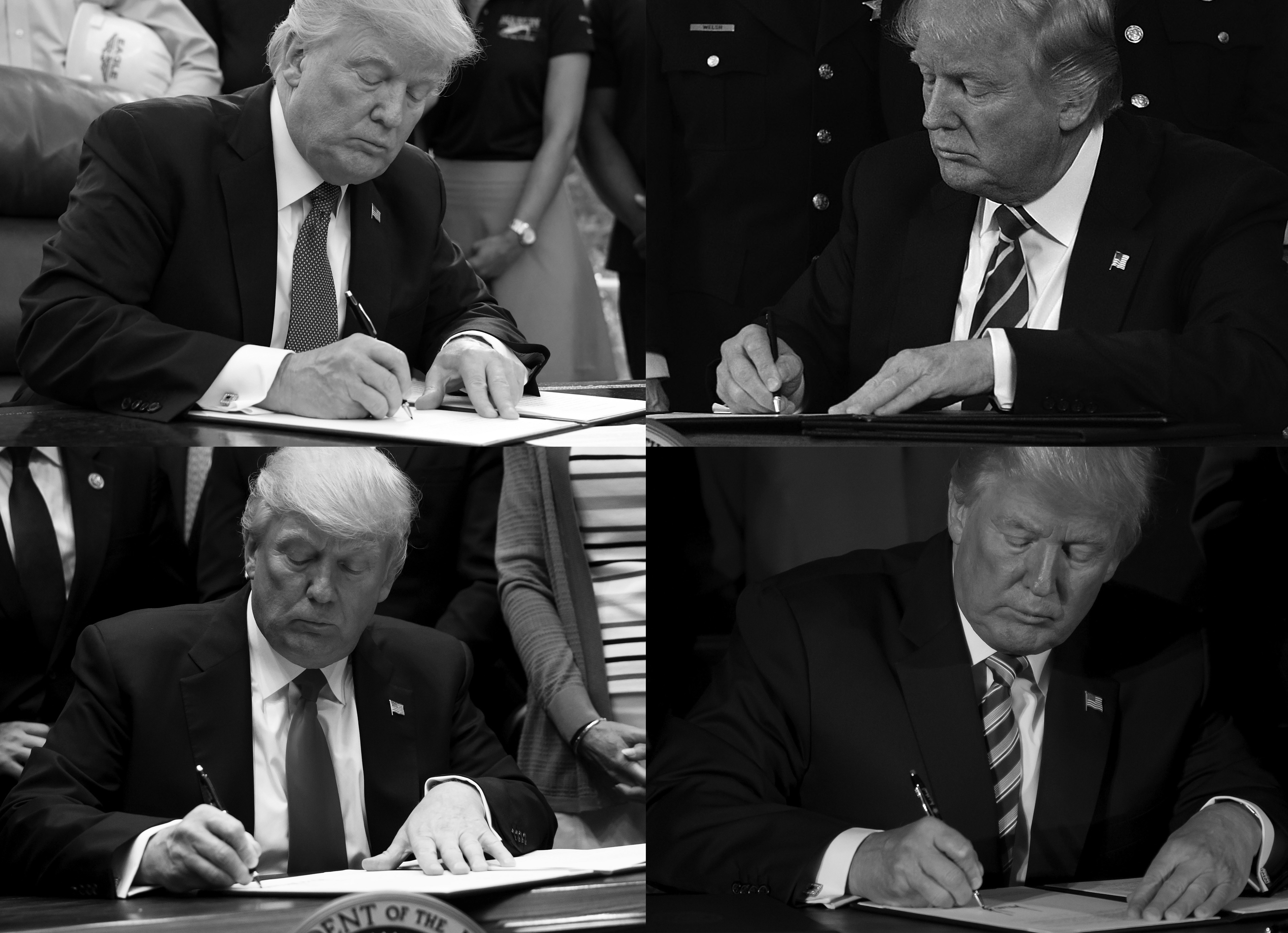 Trump signing things
