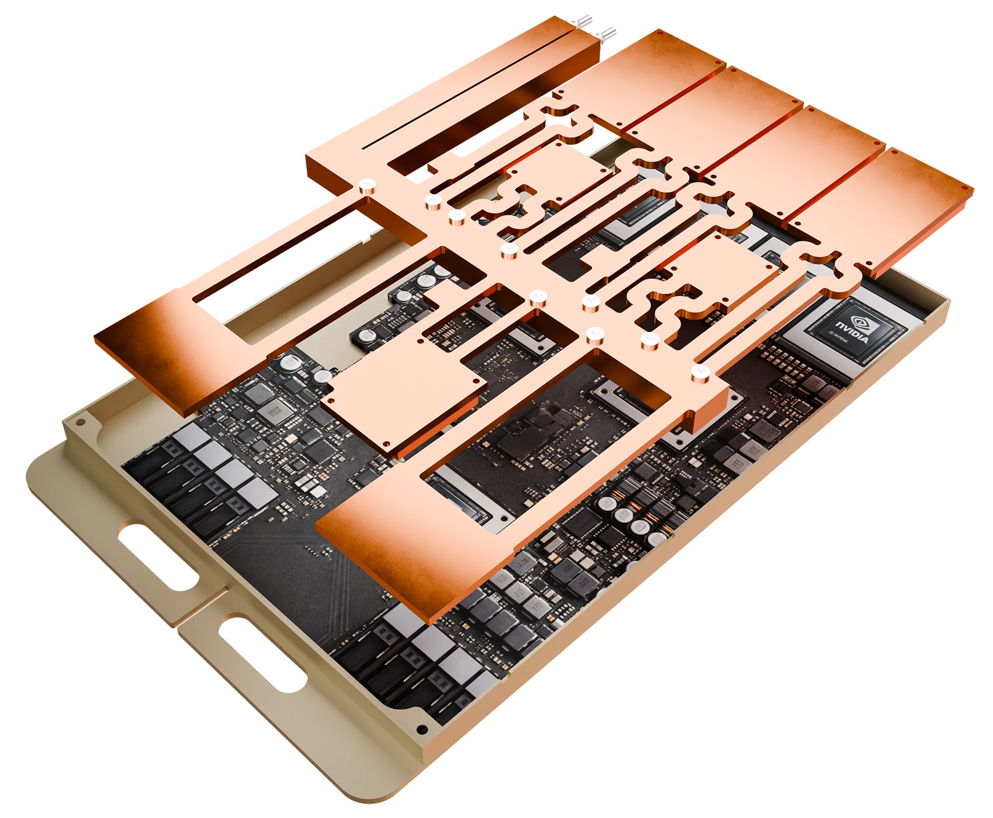 The Frore Systems LiquidJet Nexus tray.