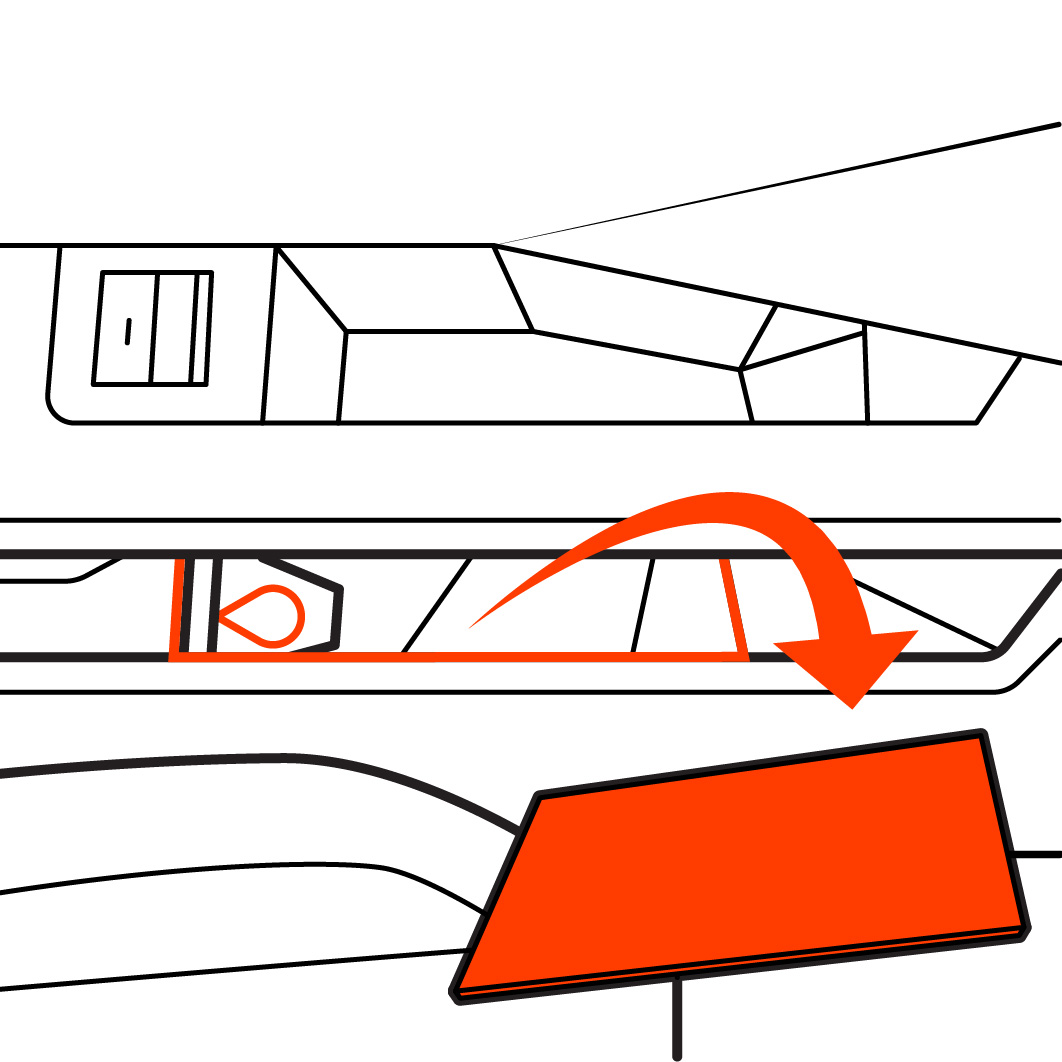 Close up view of the pocket in the back door