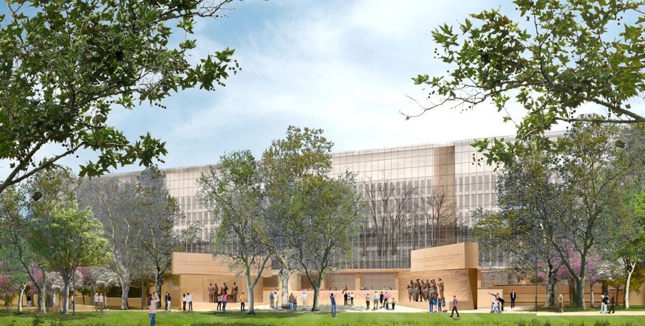 The most recent design for the Dwight D. Eisenhower Memorial.