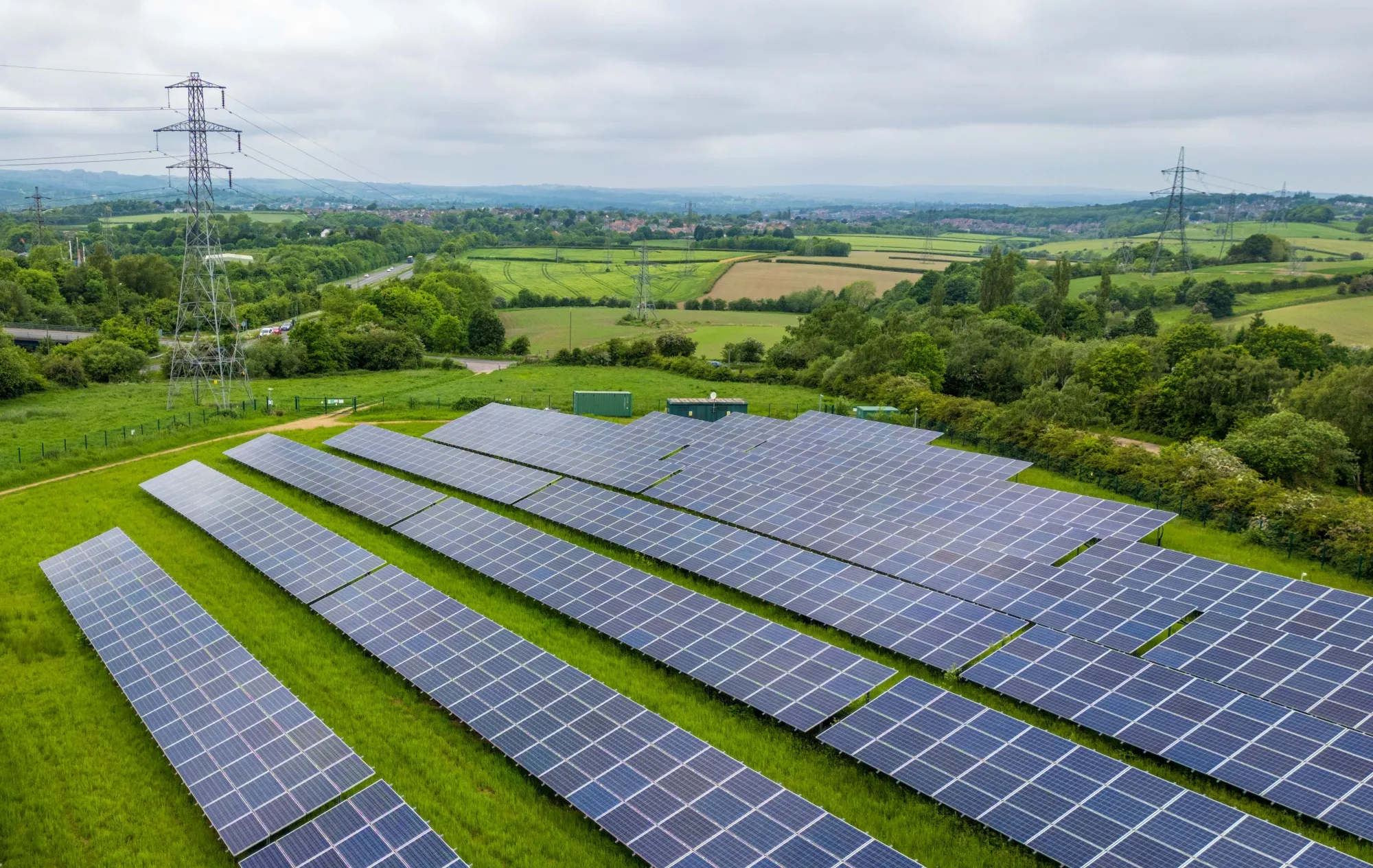 A solar farm near Chesterfield, UK.