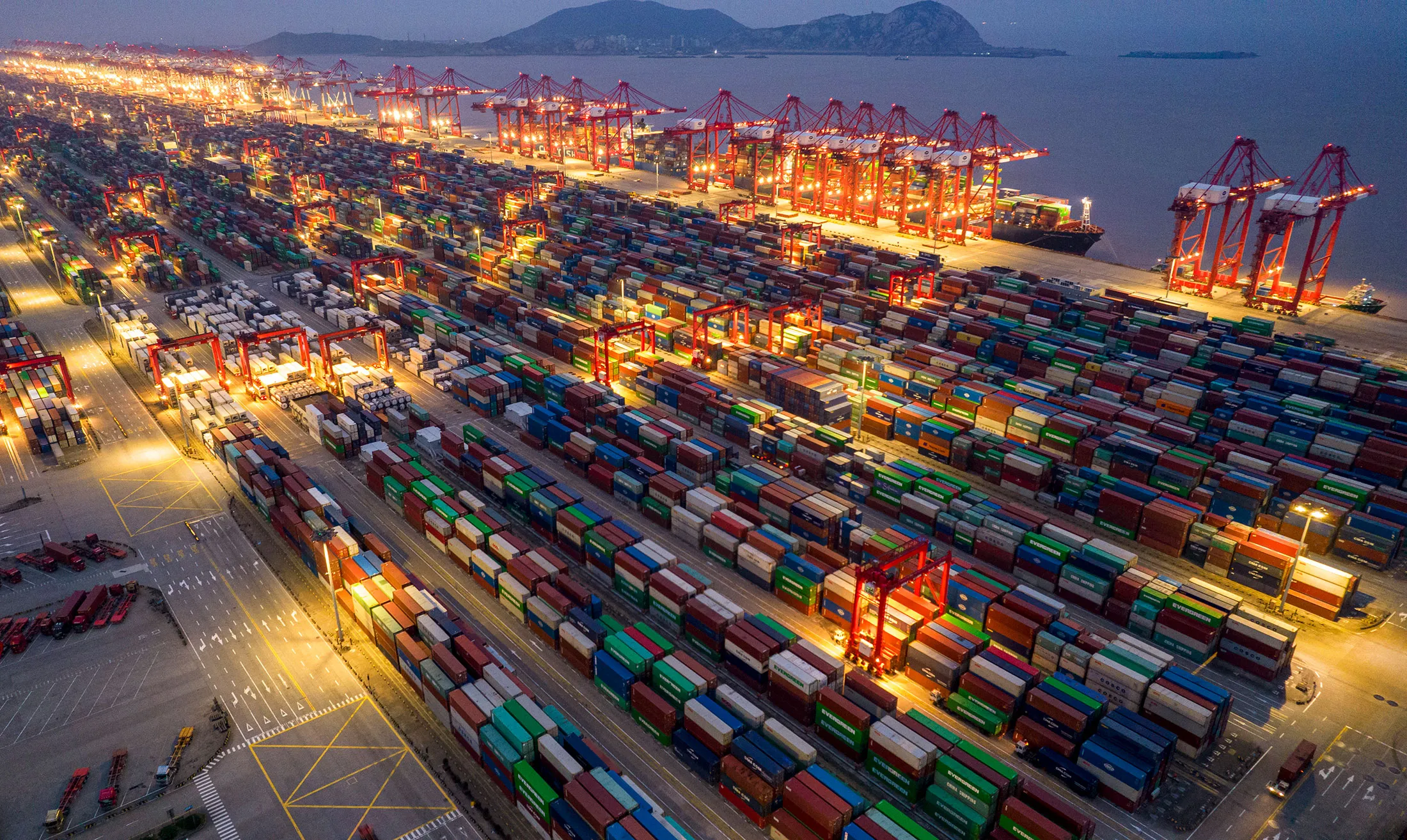 Lockdowns are causing bottlenecks at Chinese ports, like Shanghai’s Yangshan.