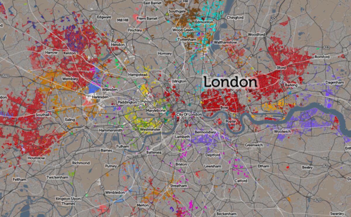 A New Map Charts London's Ethnic Diversity, Street by Street - Bloomberg