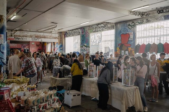 Vintage clothing stalls at the Rose Street Market.
