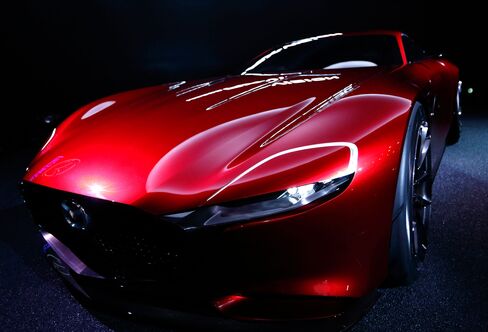 Mazda Motor’s RX-Vision concept vehicle stands on display at the Tokyo Motor Show on Oct. 28, 2015.